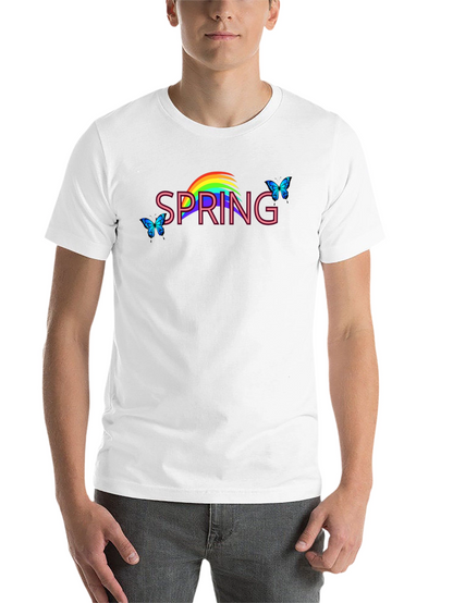 Spring Rainbow Butterfly Graphic Tee
