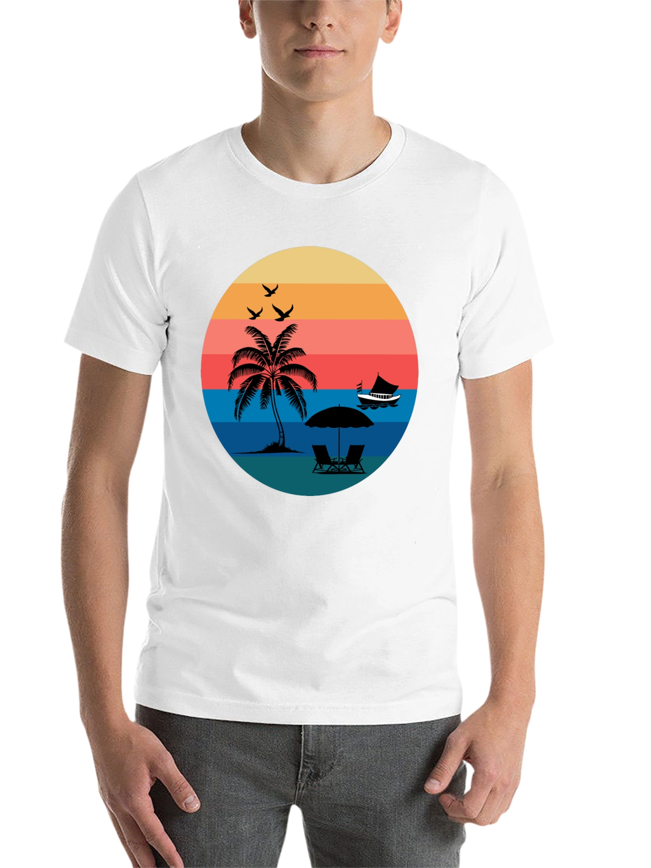 Retro Sunset Beach T-Shirt