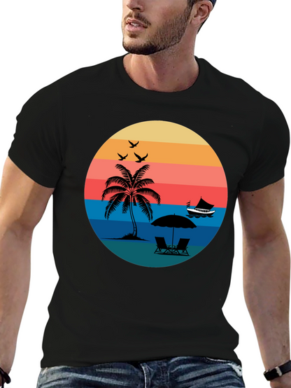 Retro Sunset Beach T-Shirt