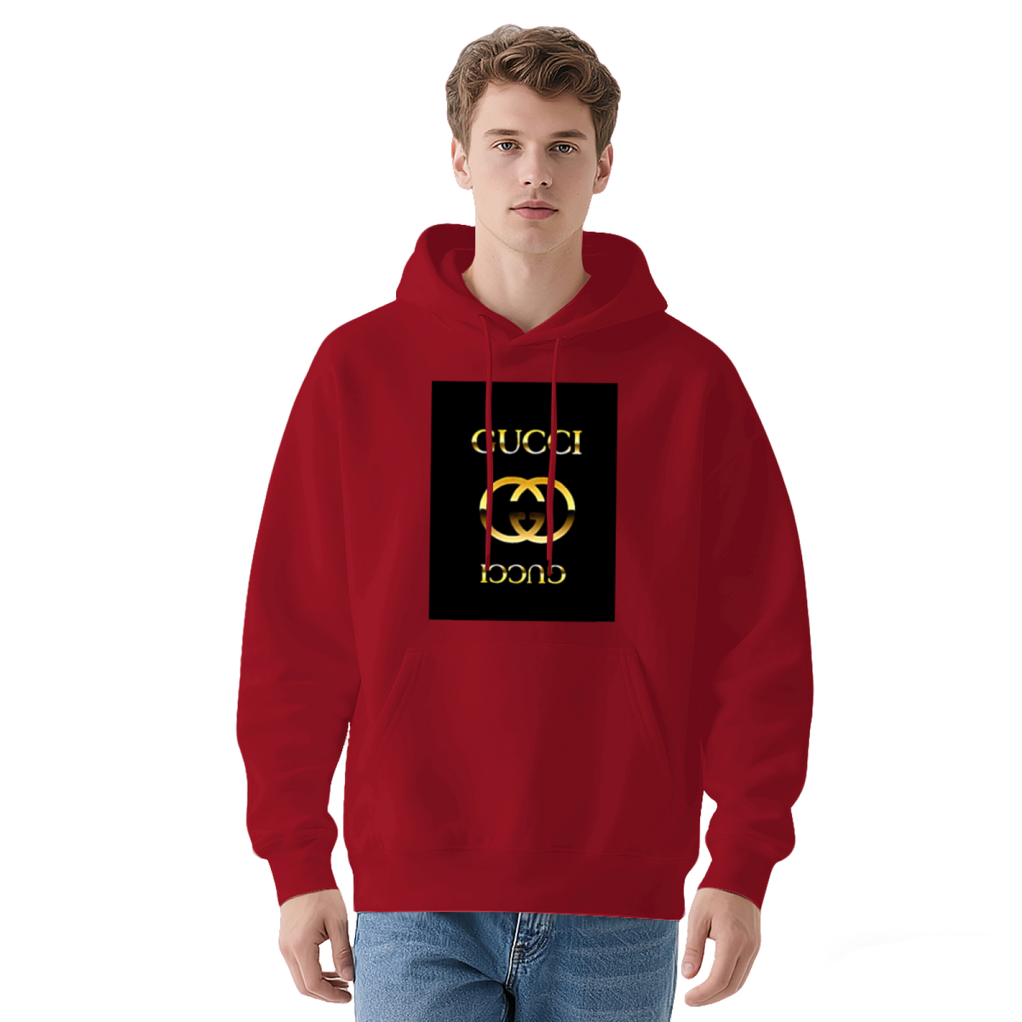 Luxury Gold Double GG Logo Black Men¡¯s Hoodie