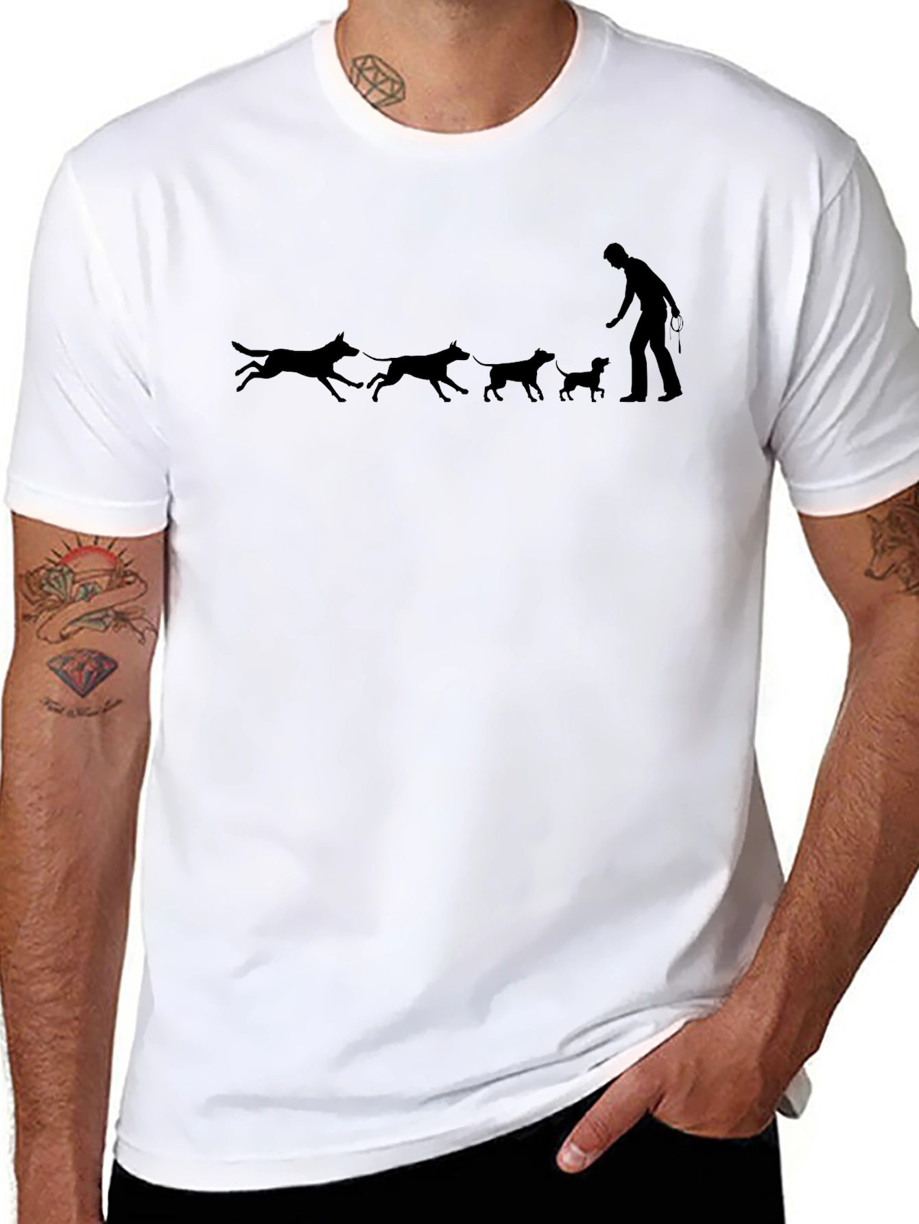 Dog Walker Tee - Black Graphic Print
