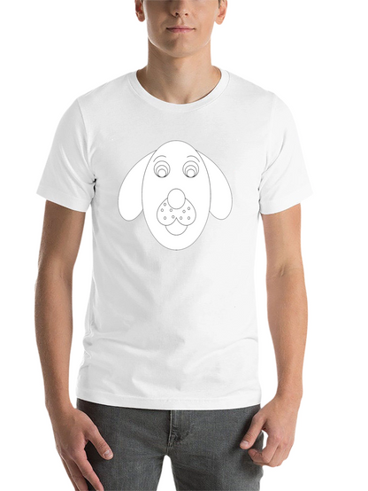 Dog Face Graphic Tee - Black Cotton Blend