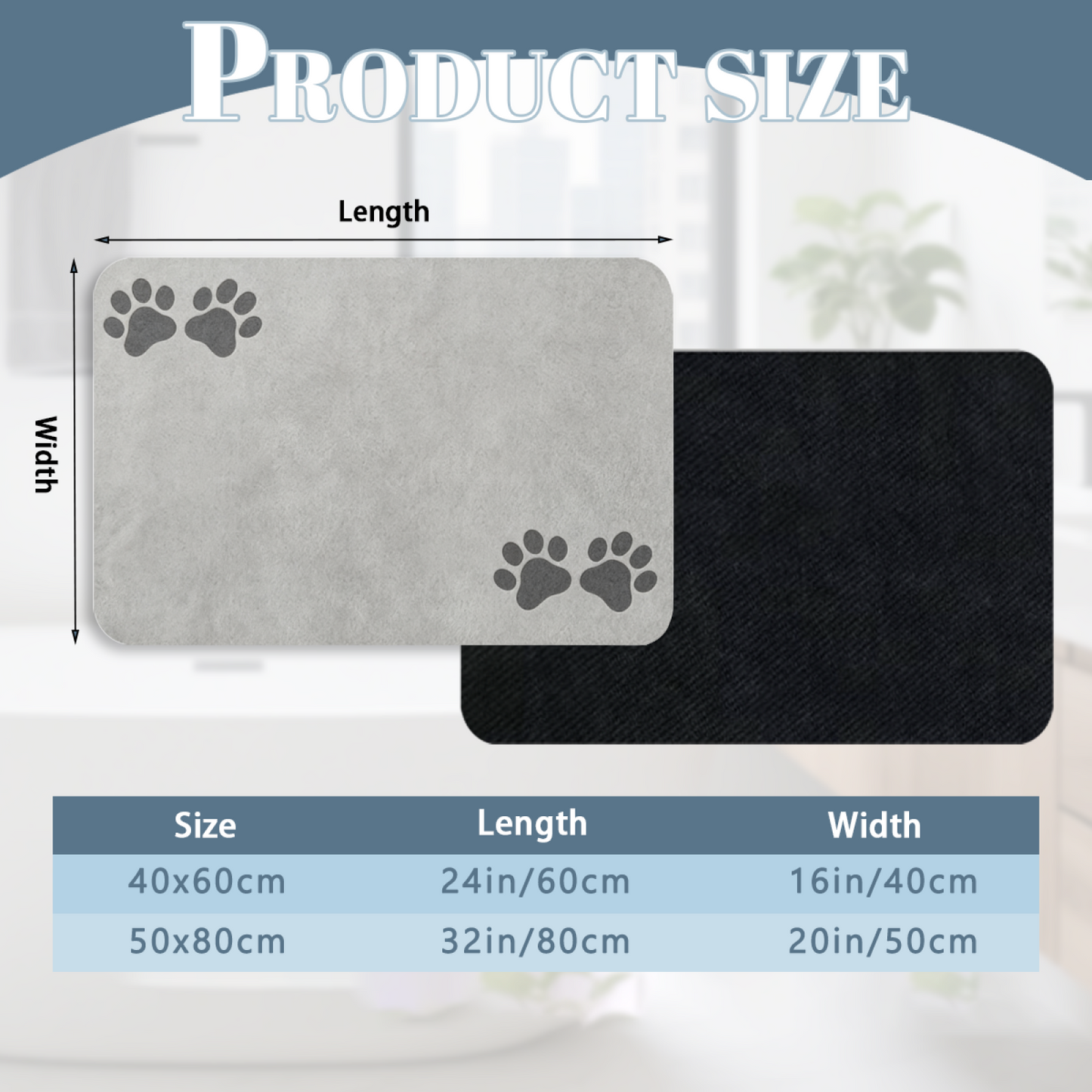Light Grey Minimal Paw Accent Diatom Mat | Neutral Silicone Non-Slip Bathroom Doormat