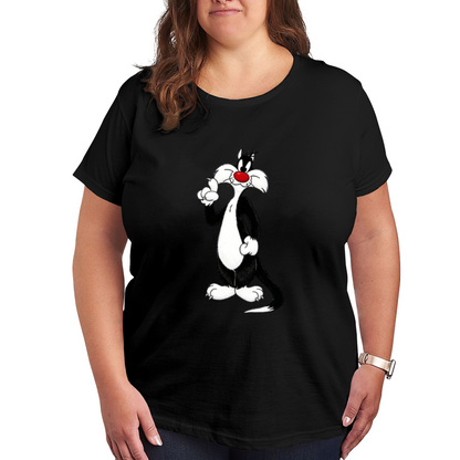 Classic Sylvester Cat Looney Tunes Plus Size Ladies Tee