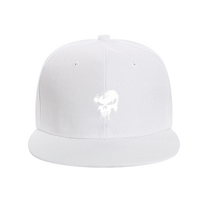 Distressed Skull Gothic Black Street Style Flat Brim Snapback Cap