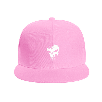 Distressed Skull Gothic Black Street Style Flat Brim Snapback Cap