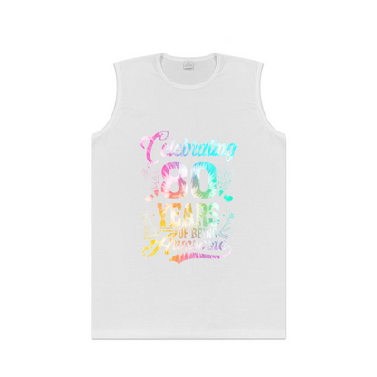 Rainbow Tie Dye Celebrating 80 Awesome Years Birthday Tank