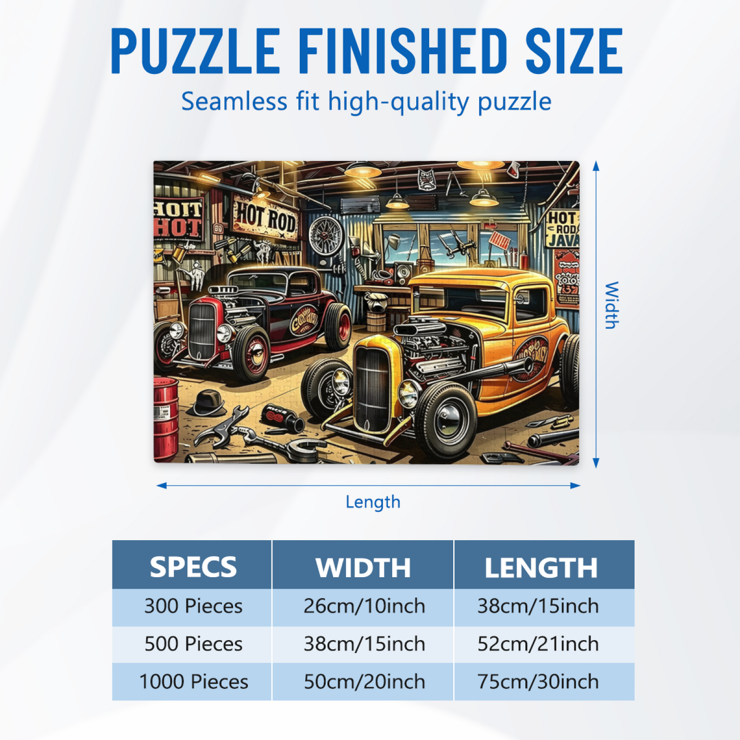 Vintage Hot Rod Retro Garage Classic Car Puzzle ¨C 300/500/1000 Piece Options