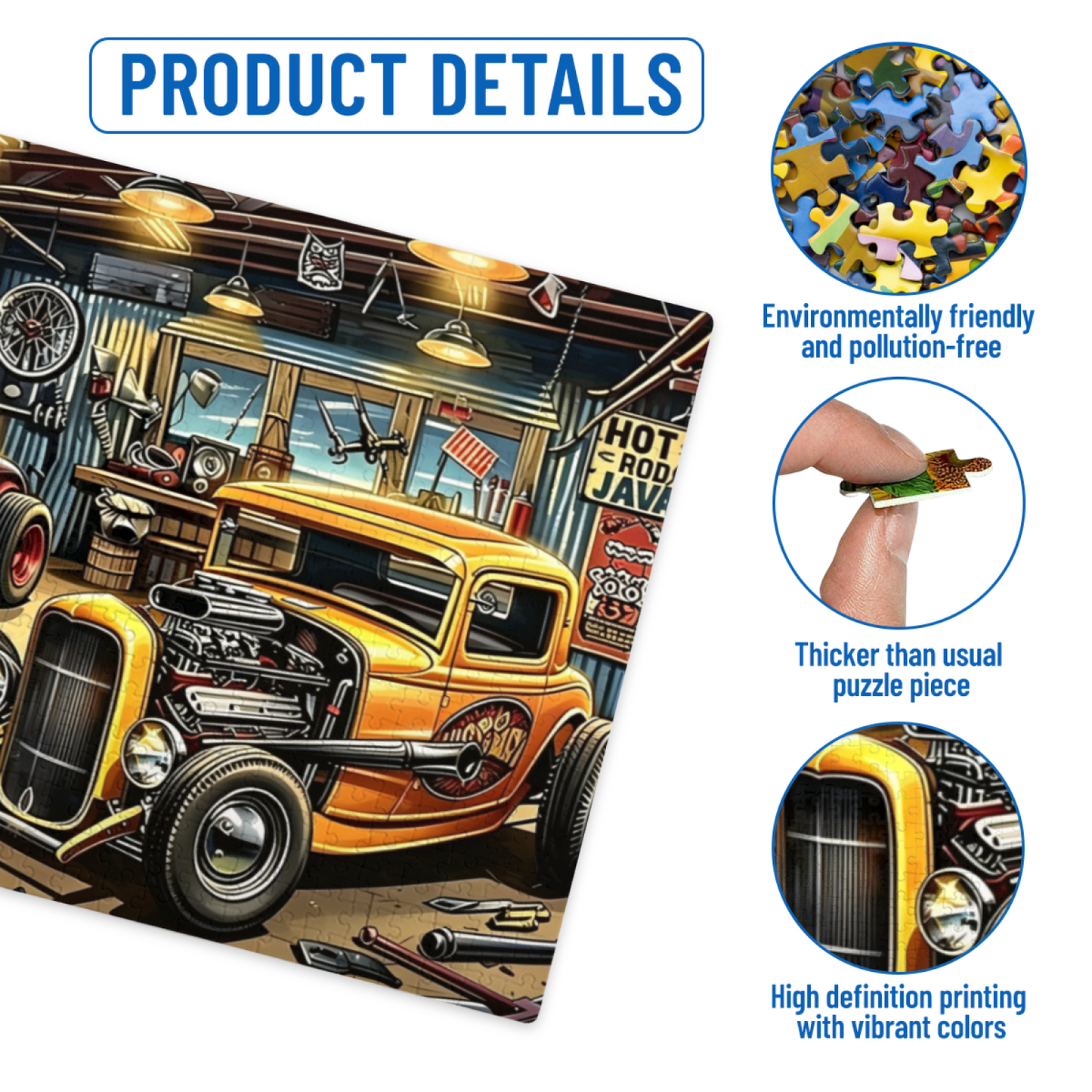 Vintage Hot Rod Retro Garage Classic Car Puzzle ¨C 300/500/1000 Piece Options