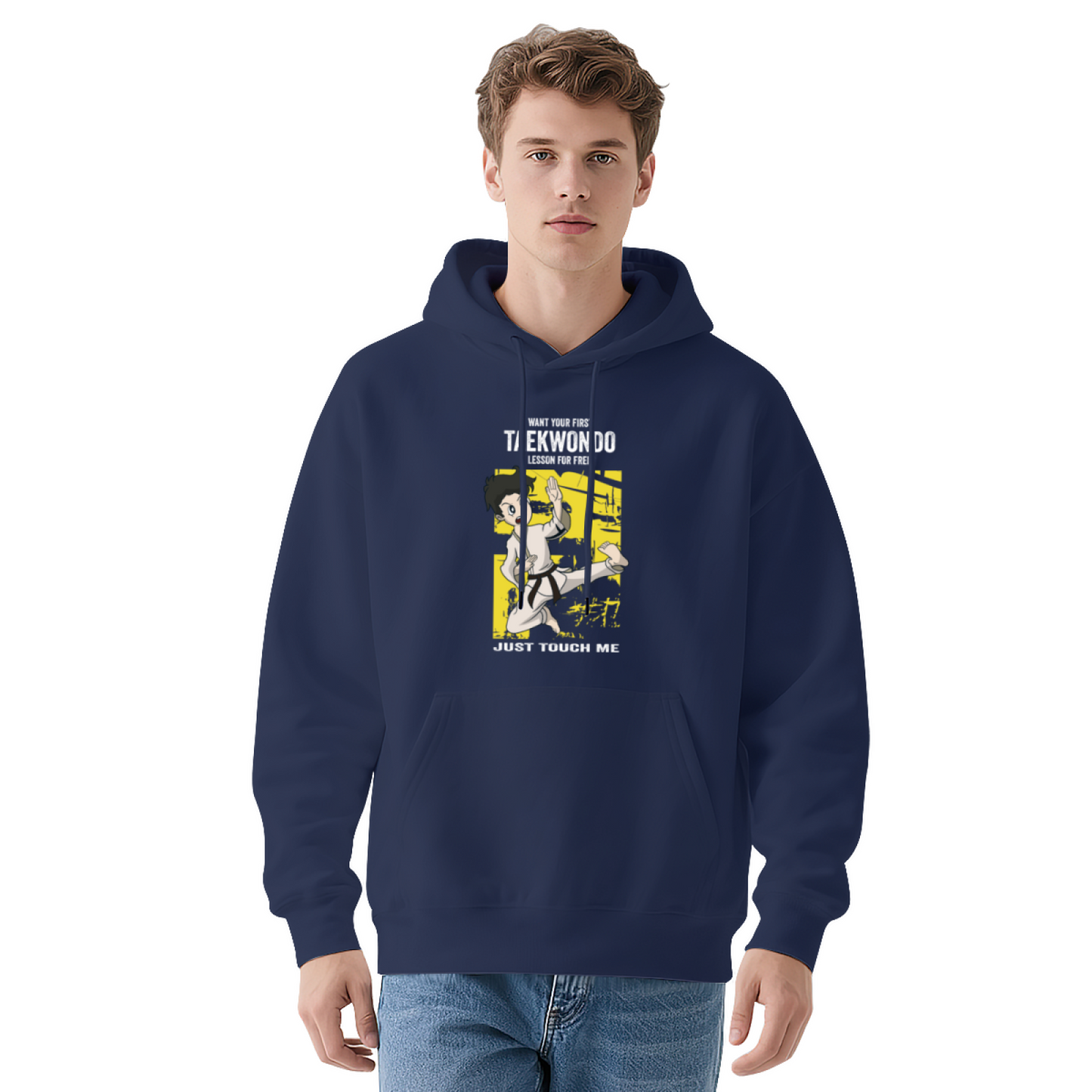 Taekwondo Cartoon Red Men¡¯s Hoodie, Warm Comfortable Fit