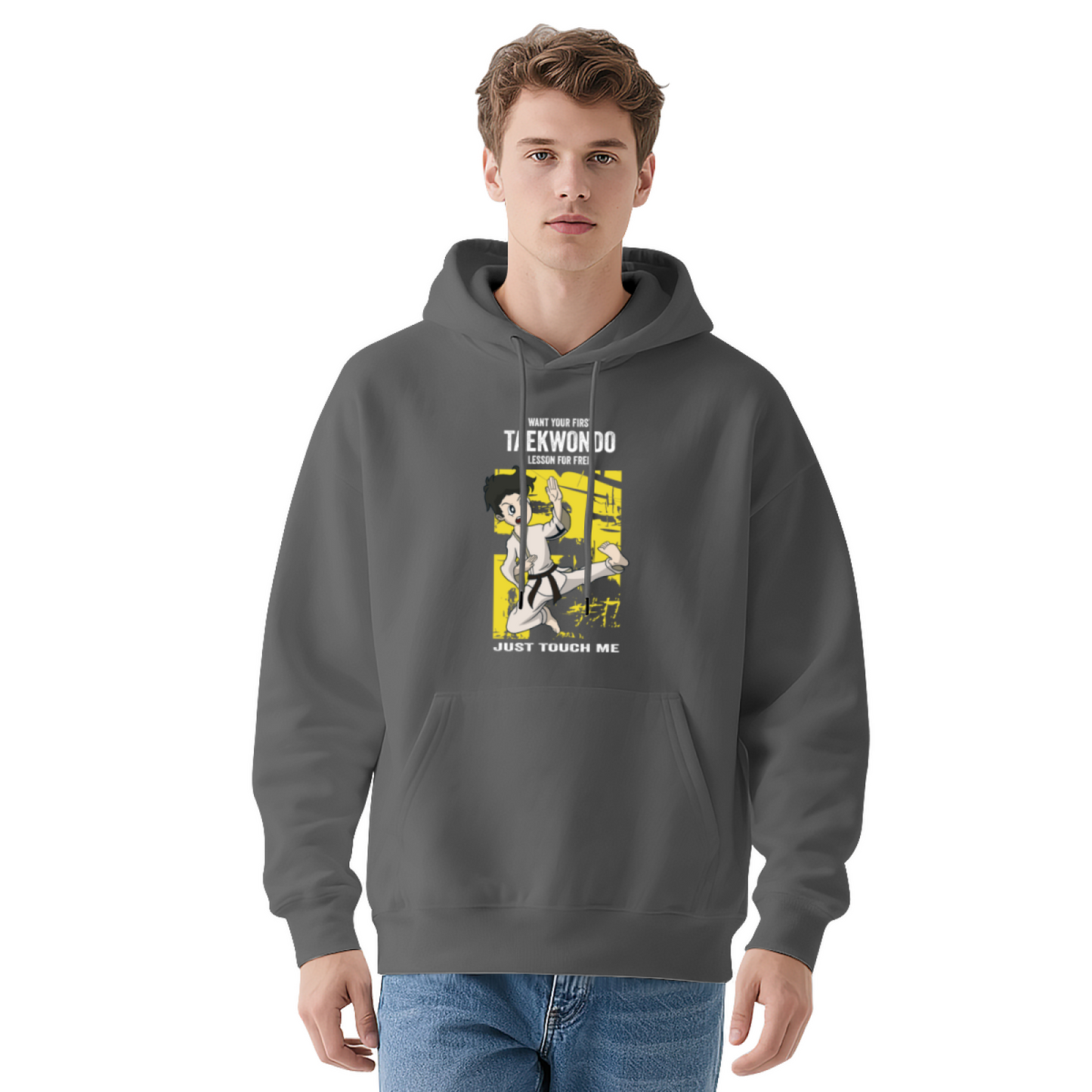 Taekwondo Cartoon Red Men¡¯s Hoodie, Warm Comfortable Fit
