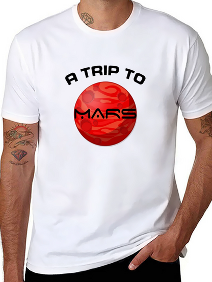 Mars Trip Graphic T-Shirt - Black Cotton Tee