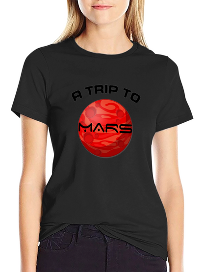 Mars Trip Graphic T-Shirt - Black Cotton Tee