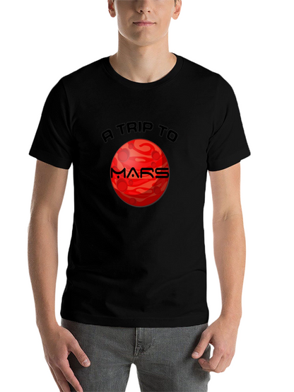 Mars Trip Graphic T-Shirt - Black Cotton Tee