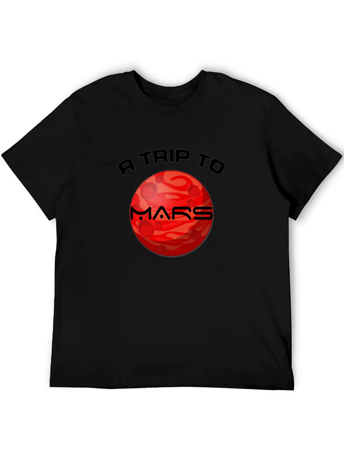 Mars Trip Graphic T-Shirt - Black Cotton Tee