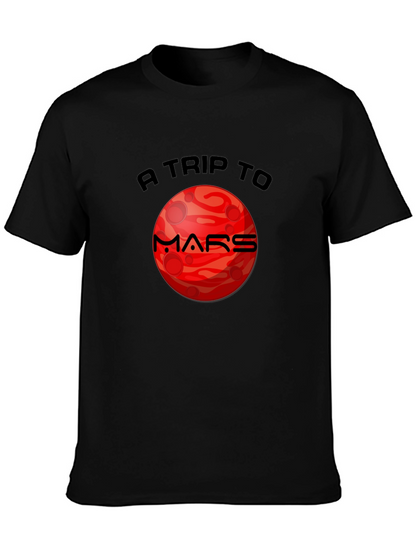 Mars Trip Graphic T-Shirt - Black Cotton Tee