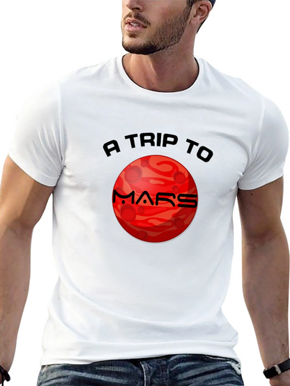 Mars Trip Graphic T-Shirt - Black Cotton Tee