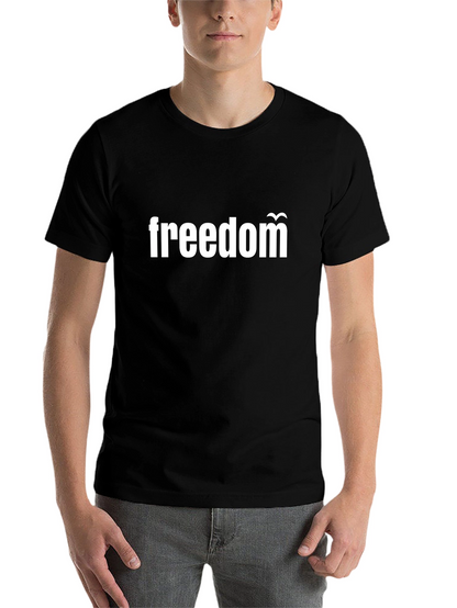 Freedom Graphic Tee - Black Cotton T-Shirt