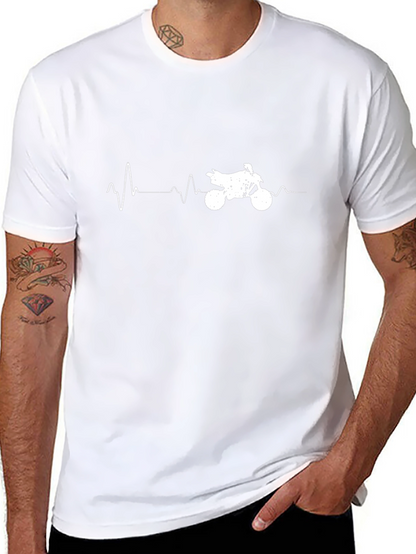 Motorcycle Heartbeat T-Shirt - Black