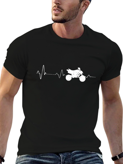 Motorcycle Heartbeat T-Shirt - Black
