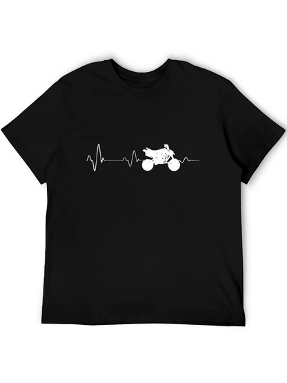 Motorcycle Heartbeat T-Shirt - Black