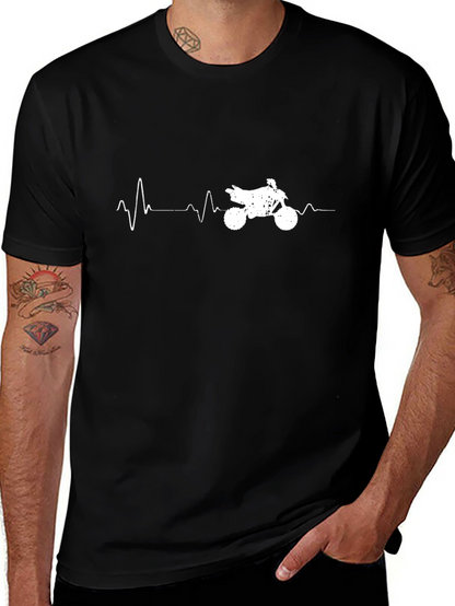 Motorcycle Heartbeat T-Shirt - Black