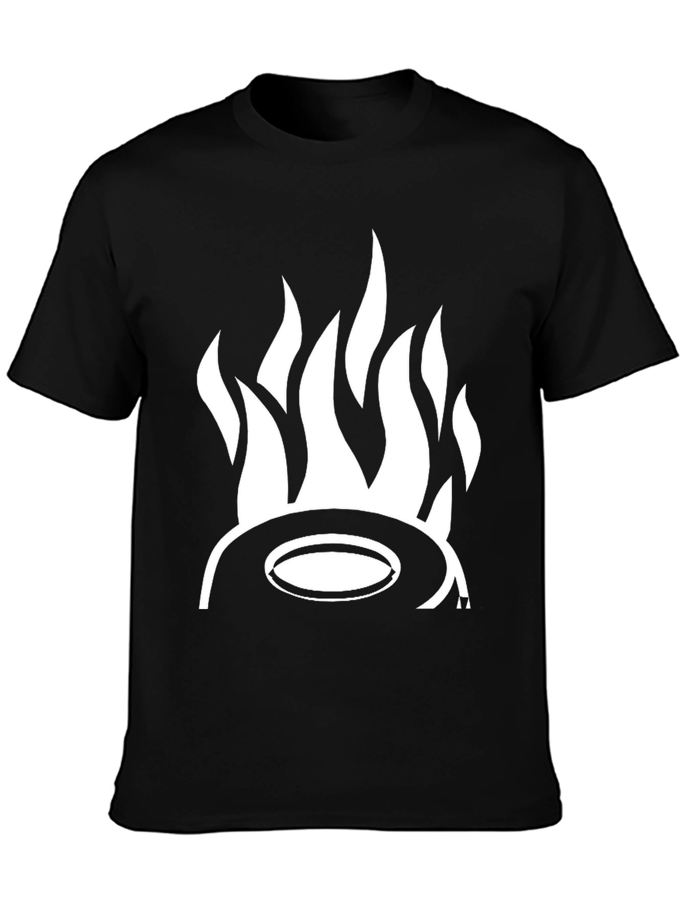 Fiery Hat Graphic Tee - Bold Black T-Shirt