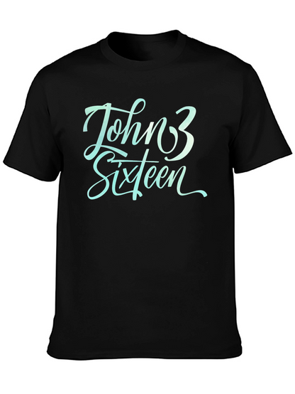 John 3:16 Black Christian T-Shirt