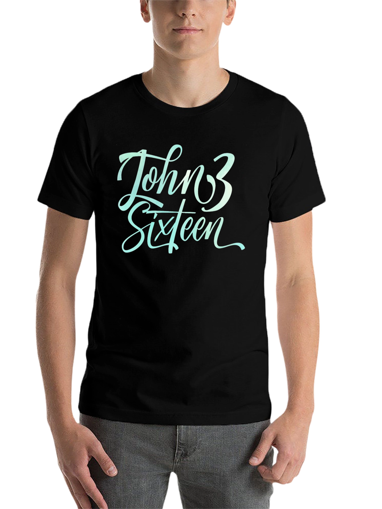 John 3:16 Black Christian T-Shirt