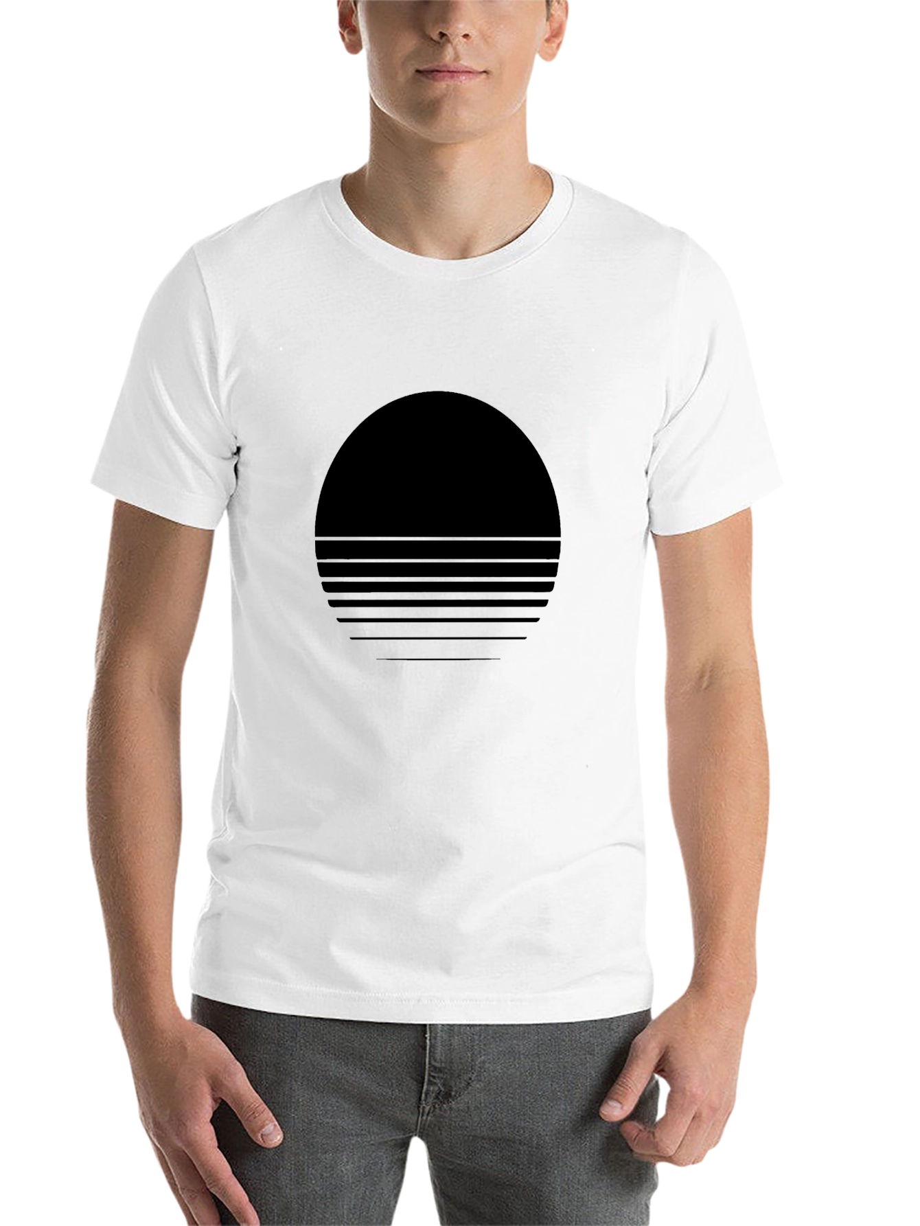 Retro Sunset Graphic Tee - Black