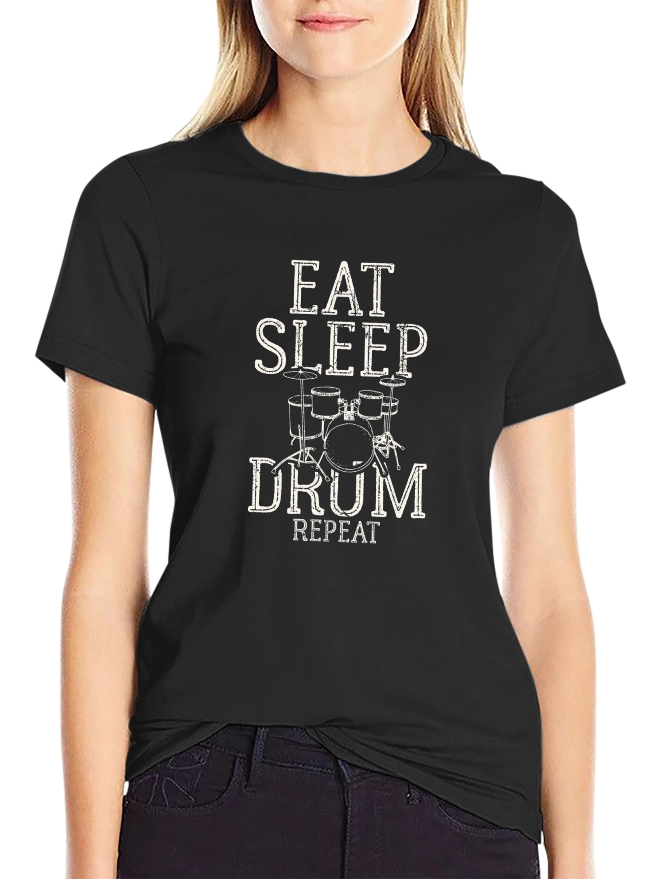 Eat Sleep Drum Repeat Graphic T-Shirt