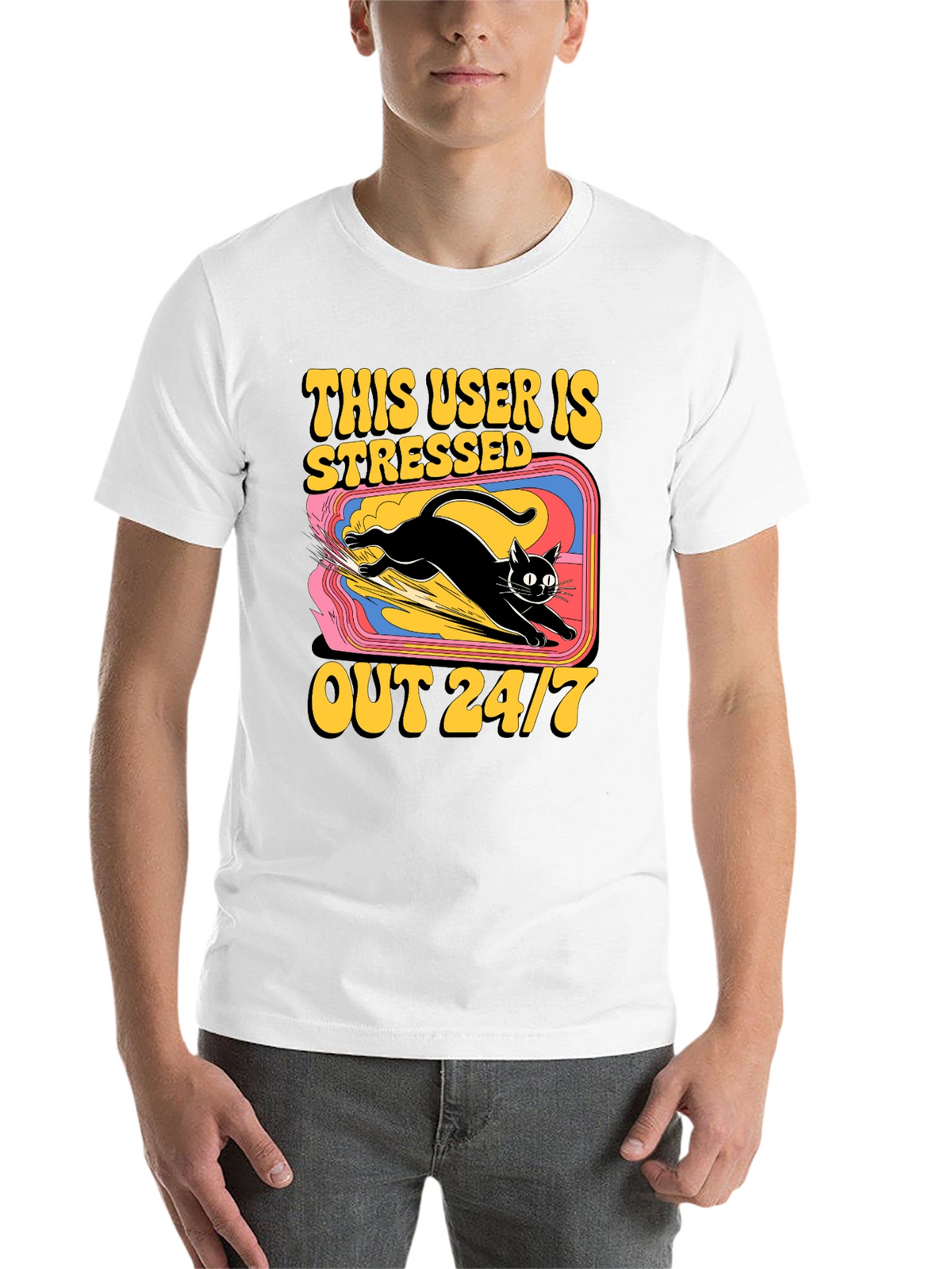 Stressed Out Cat Graphic Tee