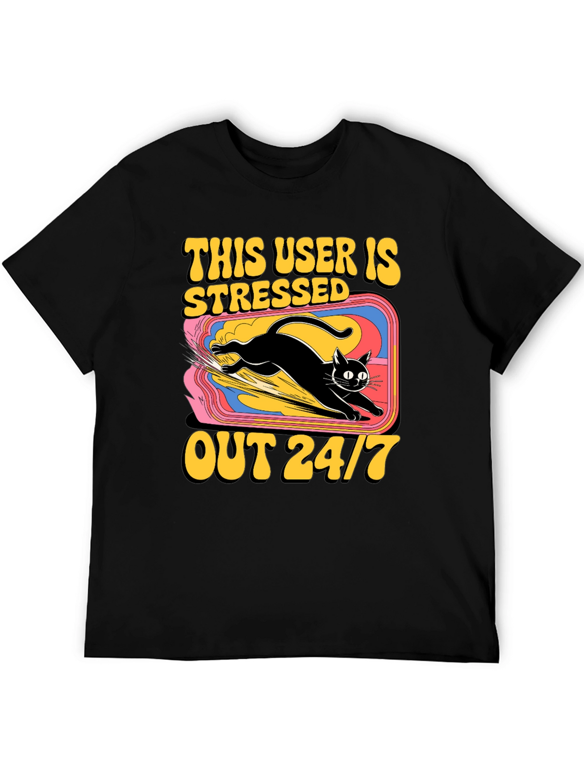 Stressed Out Cat Graphic Tee