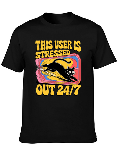 Stressed Out Cat Graphic Tee
