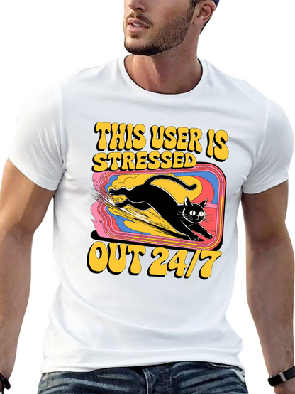 Stressed Out Cat Graphic Tee