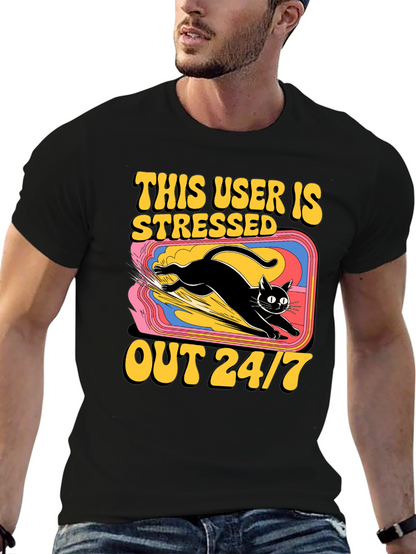 Stressed Out Cat Graphic Tee