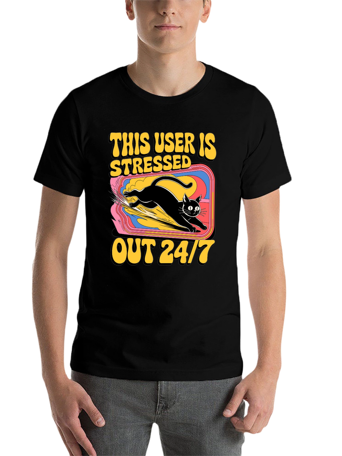 Stressed Out Cat Graphic Tee