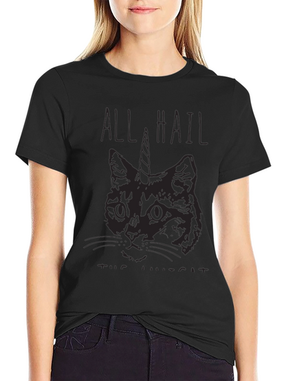 All Hail the Unicat Black T-Shirt