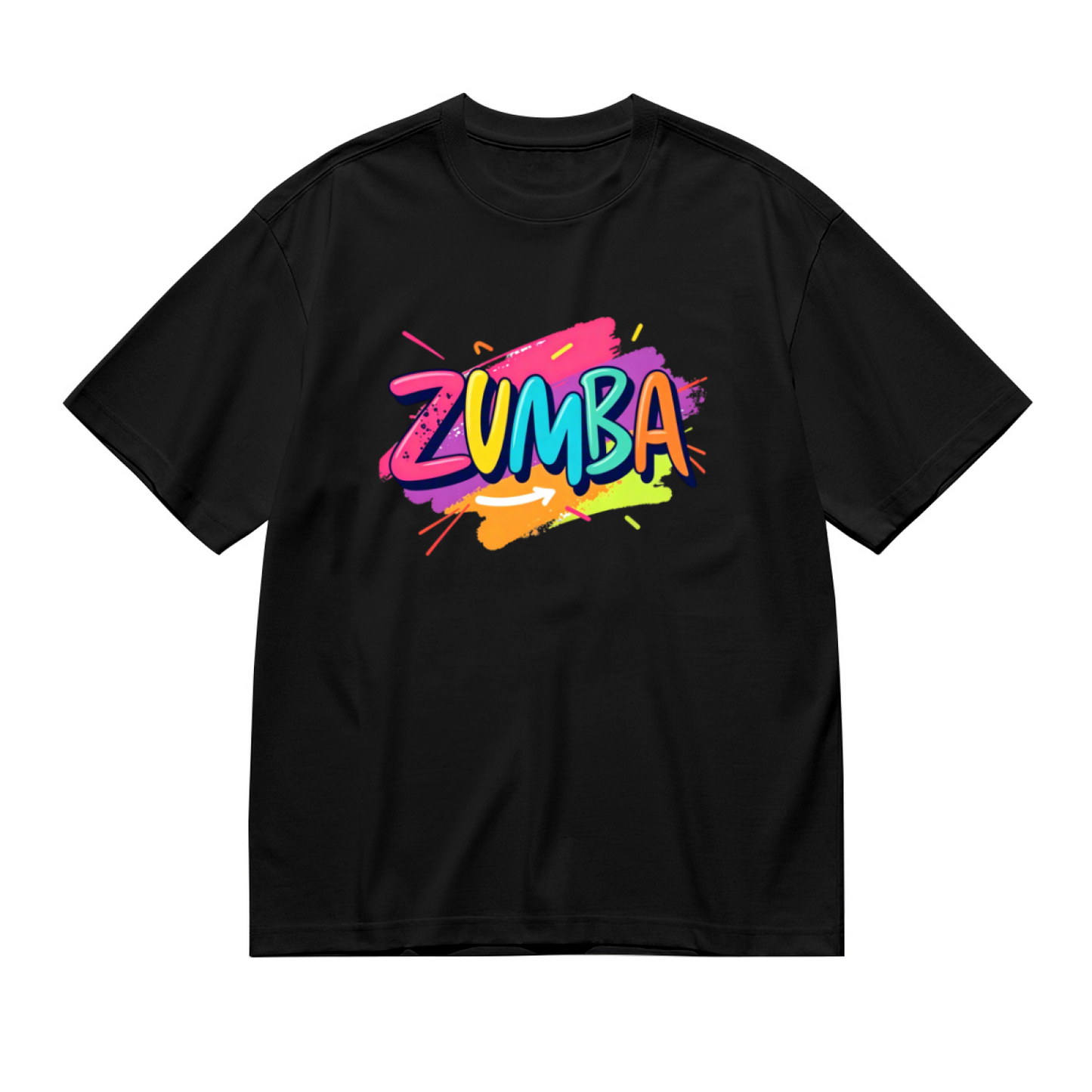 Vibrant Graffiti ZUMBA Dance Black Plus Size Ladies Tee