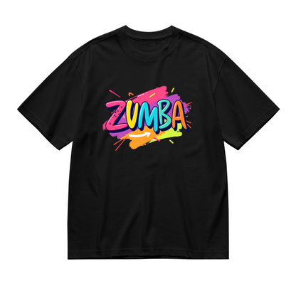Vibrant Graffiti ZUMBA Dance Black Plus Size Ladies Tee