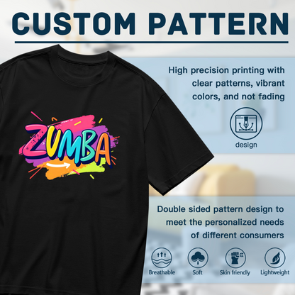 Vibrant Graffiti ZUMBA Dance Black Plus Size Ladies Tee