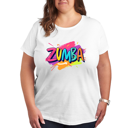 Vibrant Graffiti ZUMBA Dance Black Plus Size Ladies Tee