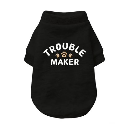Black Trouble Maker Paw Print Funny Puppy Daily Wear Sweater