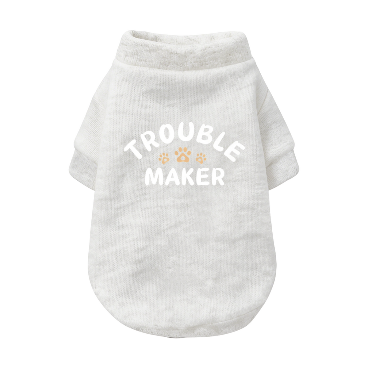 Black Trouble Maker Paw Print Funny Puppy Daily Wear Sweater
