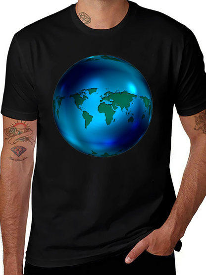 World Globe Graphic Black T-Shirt