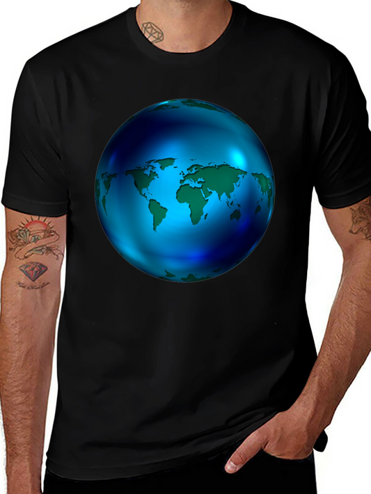 World Globe Graphic Black T-Shirt