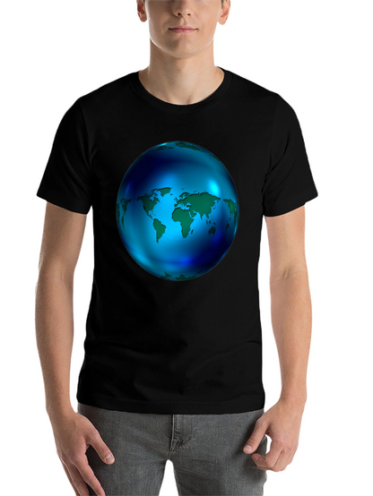 World Globe Graphic Black T-Shirt