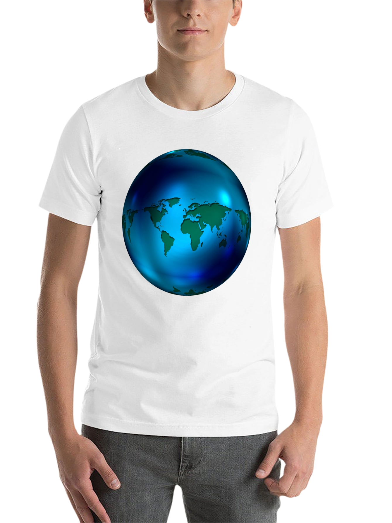 World Globe Graphic Black T-Shirt