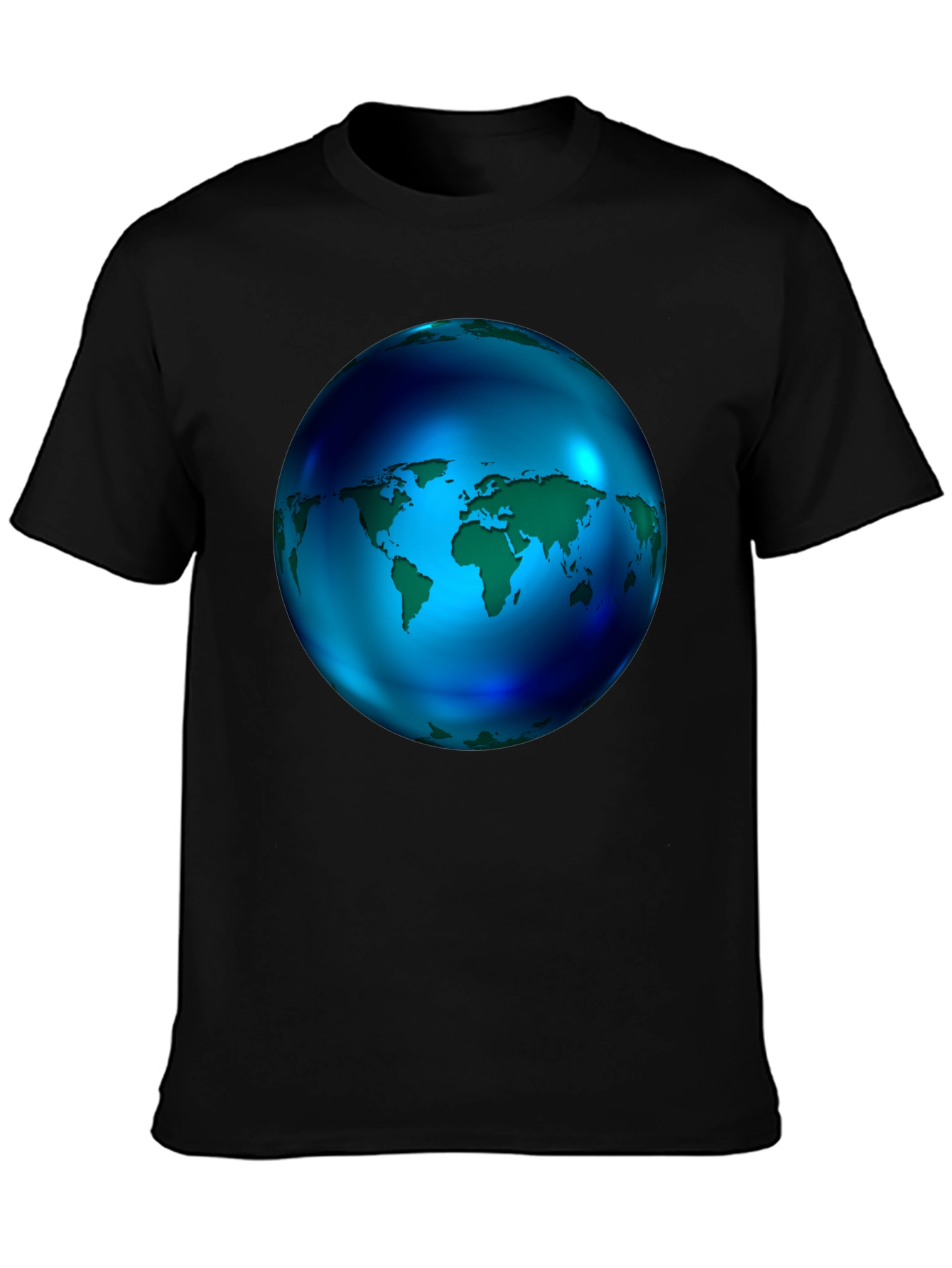 World Globe Graphic Black T-Shirt