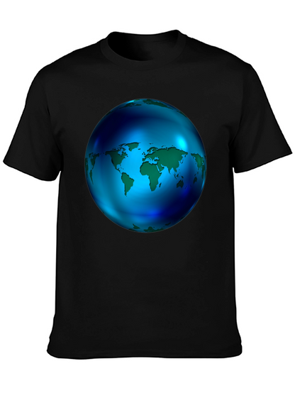 World Globe Graphic Black T-Shirt